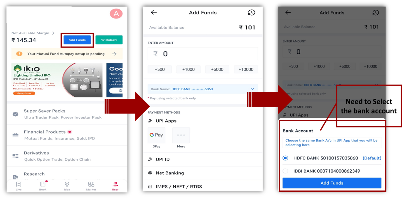 How To Add Funds To The 5paisa Account Using UPI?